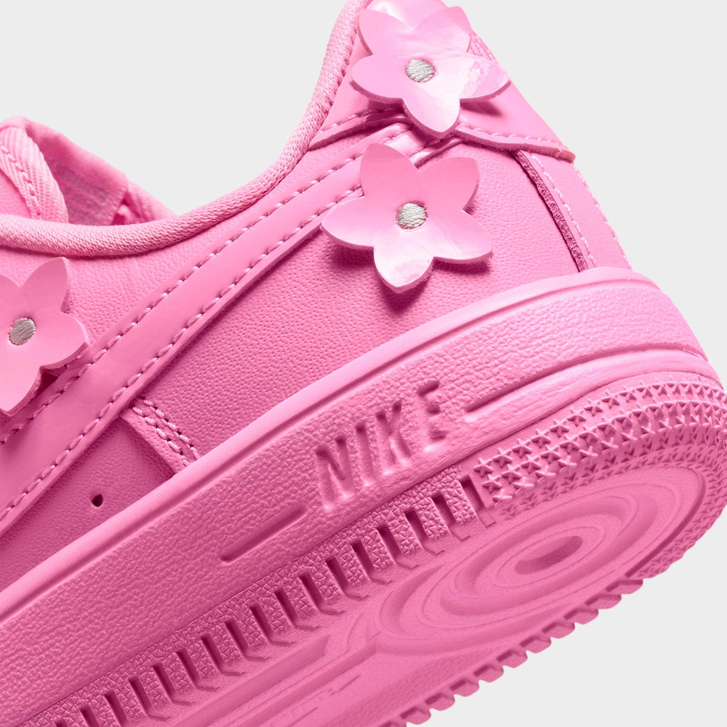 Little Kids' Nithtke Force 1 Casual Shoes - Part 1 - Pink Rise/Pink Foam/Metallic Silver/Pink Rise - Detail shot