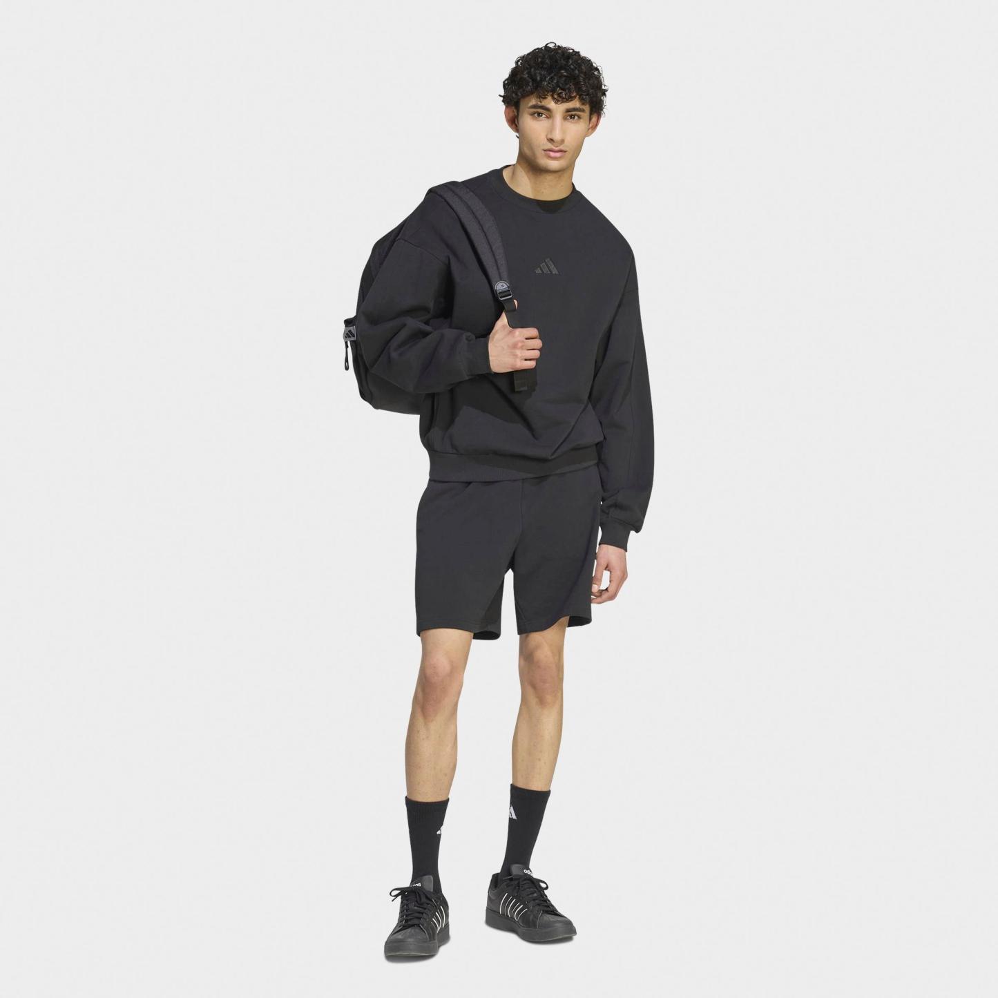 Men's adidas KIT Small Logo French Terry Sweatshirt - Black
