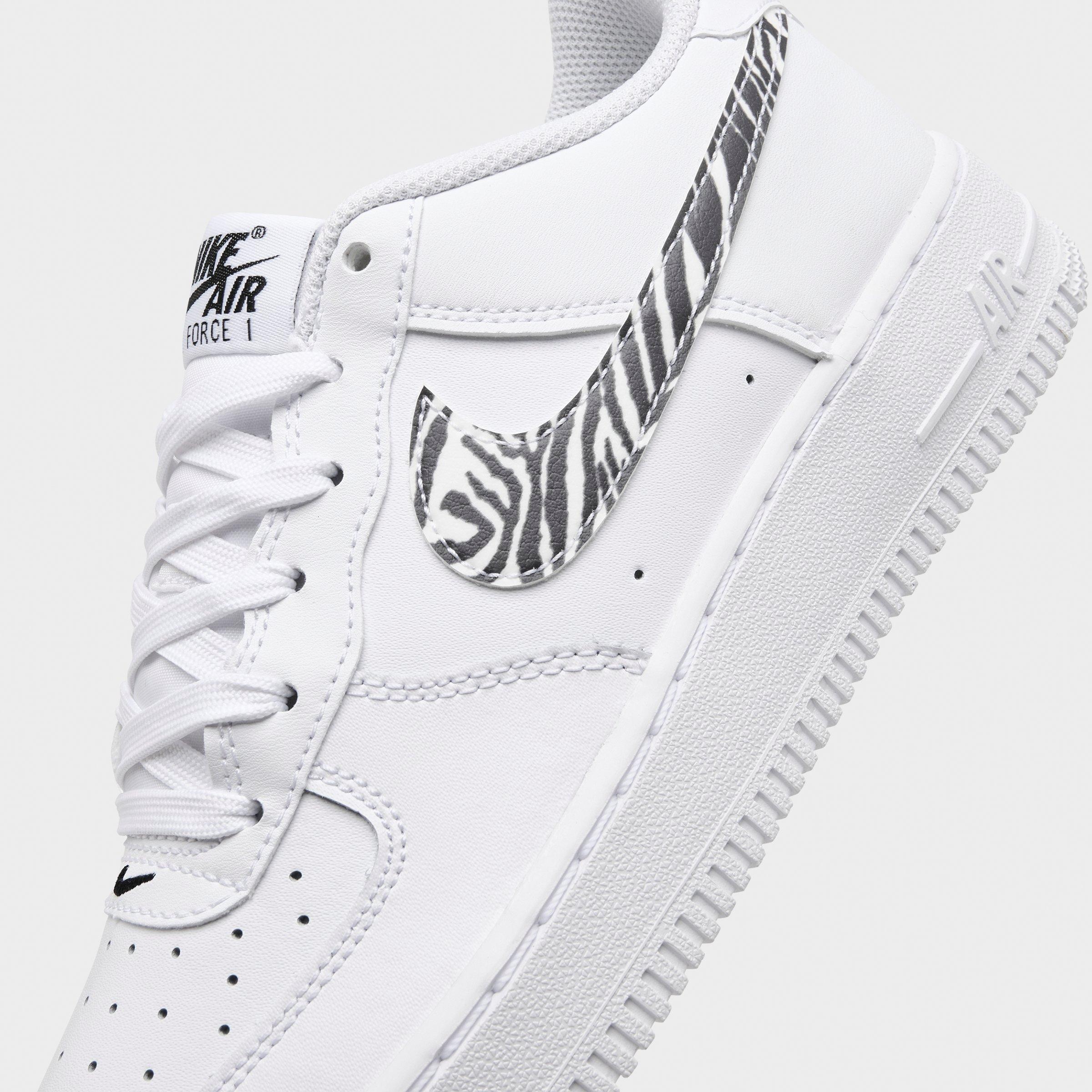 Big Kids' Nithtke Air Force 1 Low Casual Shoes - White/Black - Detail shot