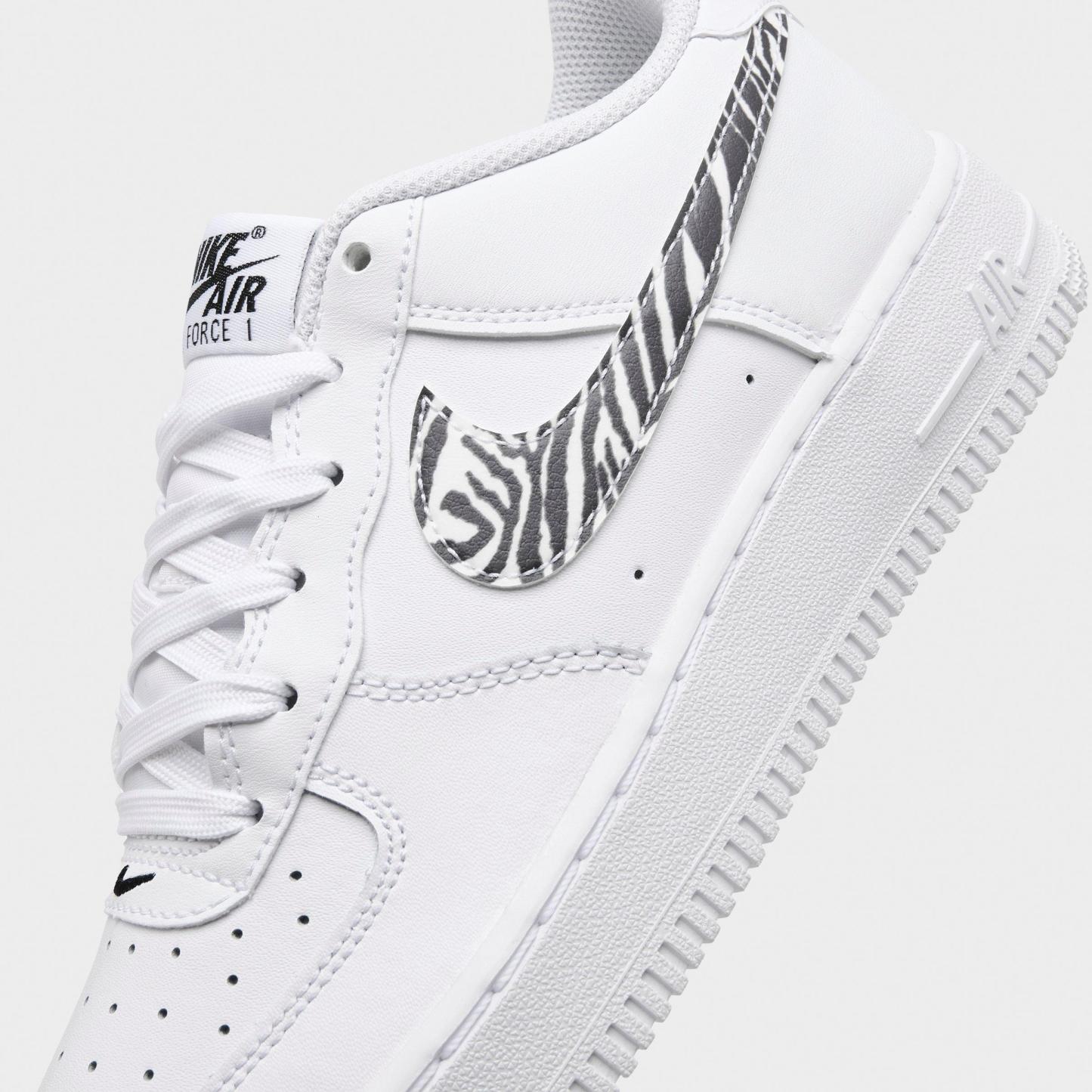 Big Kids' Nithtke Air Force 1 Low Casual Shoes - White/Black - Detail shot