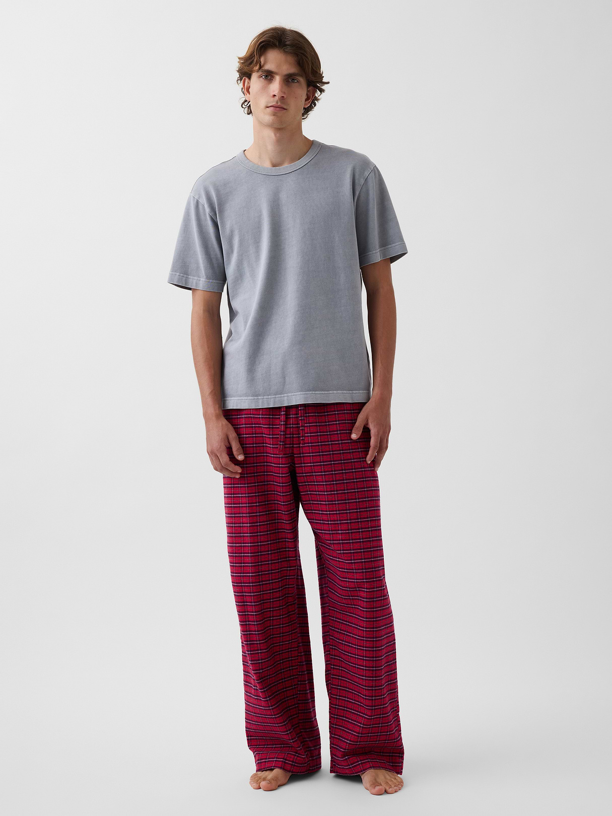 Adult Softest Flannel PJ Pants - Red tartan