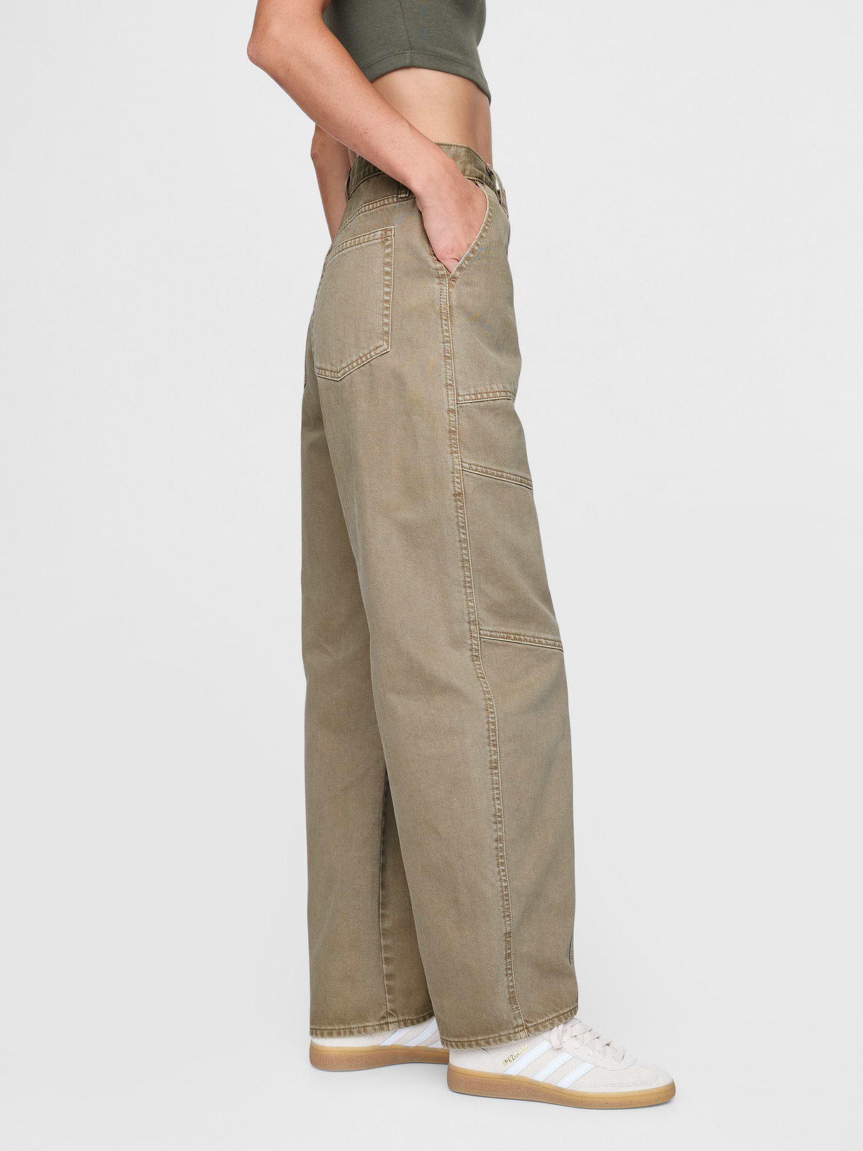 High Rise Barrel Jeans - Flannel taupe beige