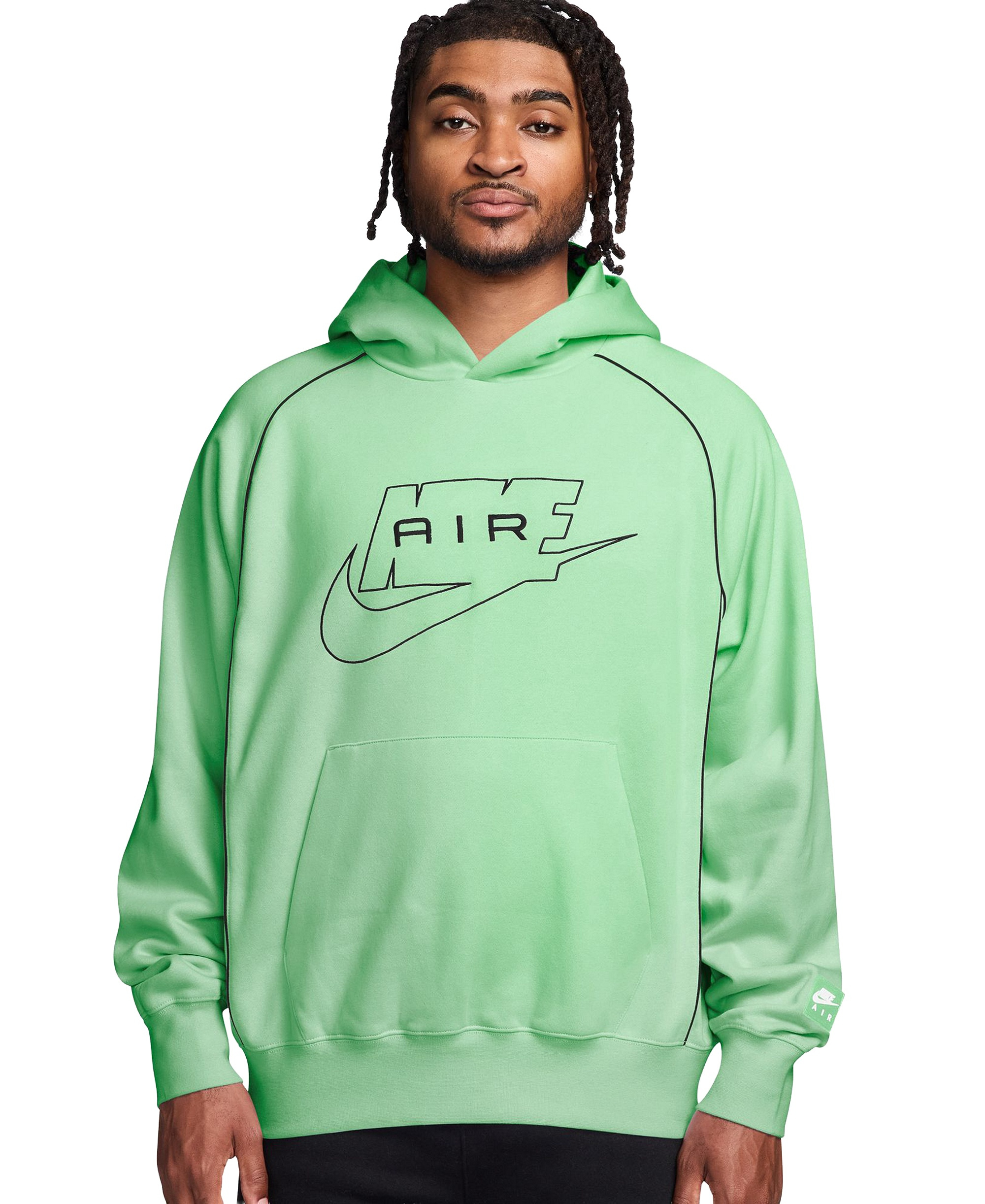 Nike Men's Air Fleece Pullover Hoodie - Cucumber Calm/Black