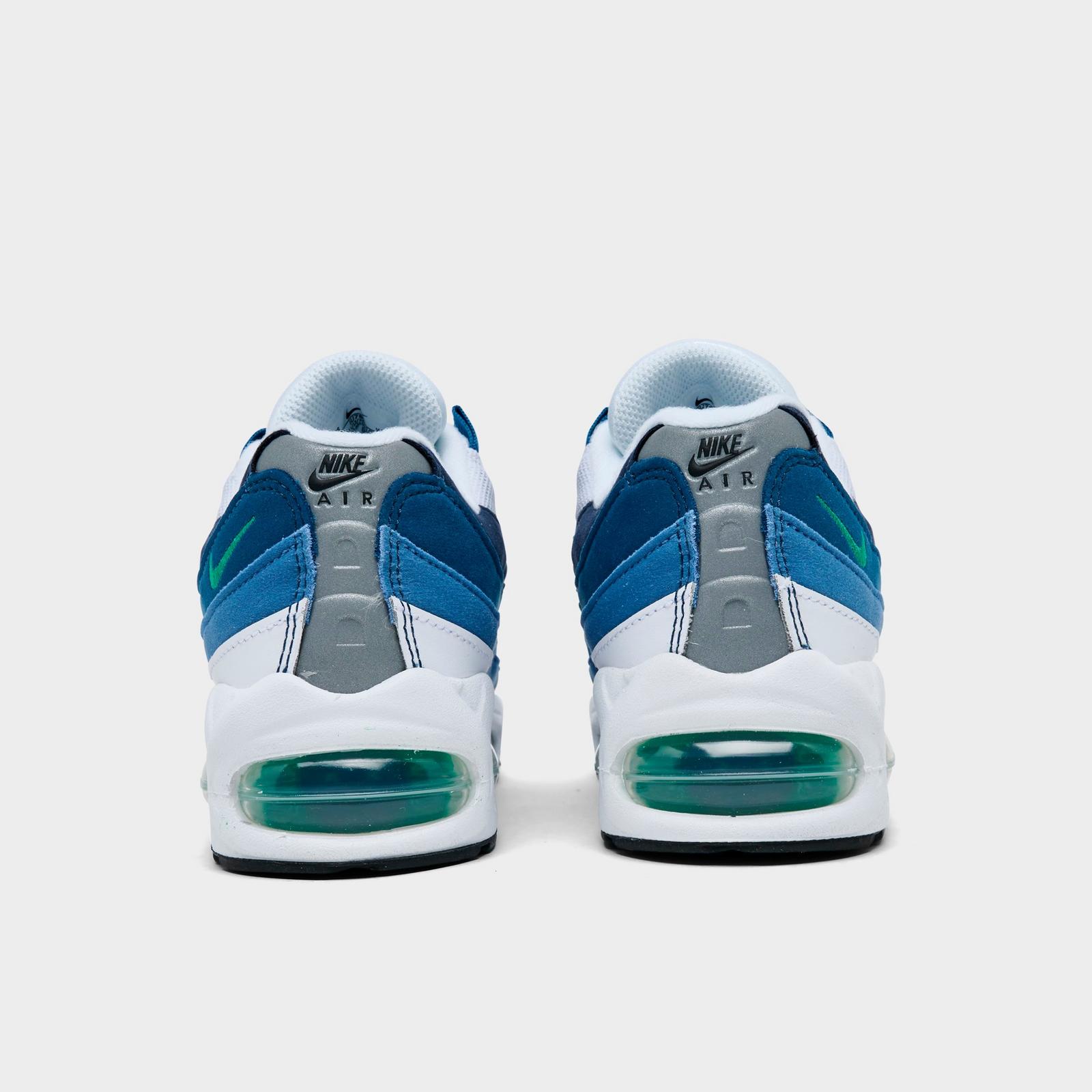 Big Kids' Nike Air Max 95 Big Bubble Casual Shoes - White/Emerald Green/Lake Blue