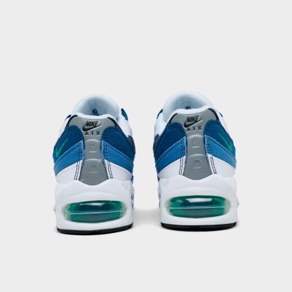 Big Kids' Nike Air Max 95 Big Bubble Casual Shoes - White/Emerald Green/Lake Blue