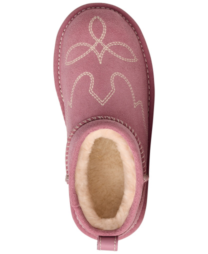 UGG® Kids Classic Ultra Mini Western Round Toe Booties - Dusty Orchid
