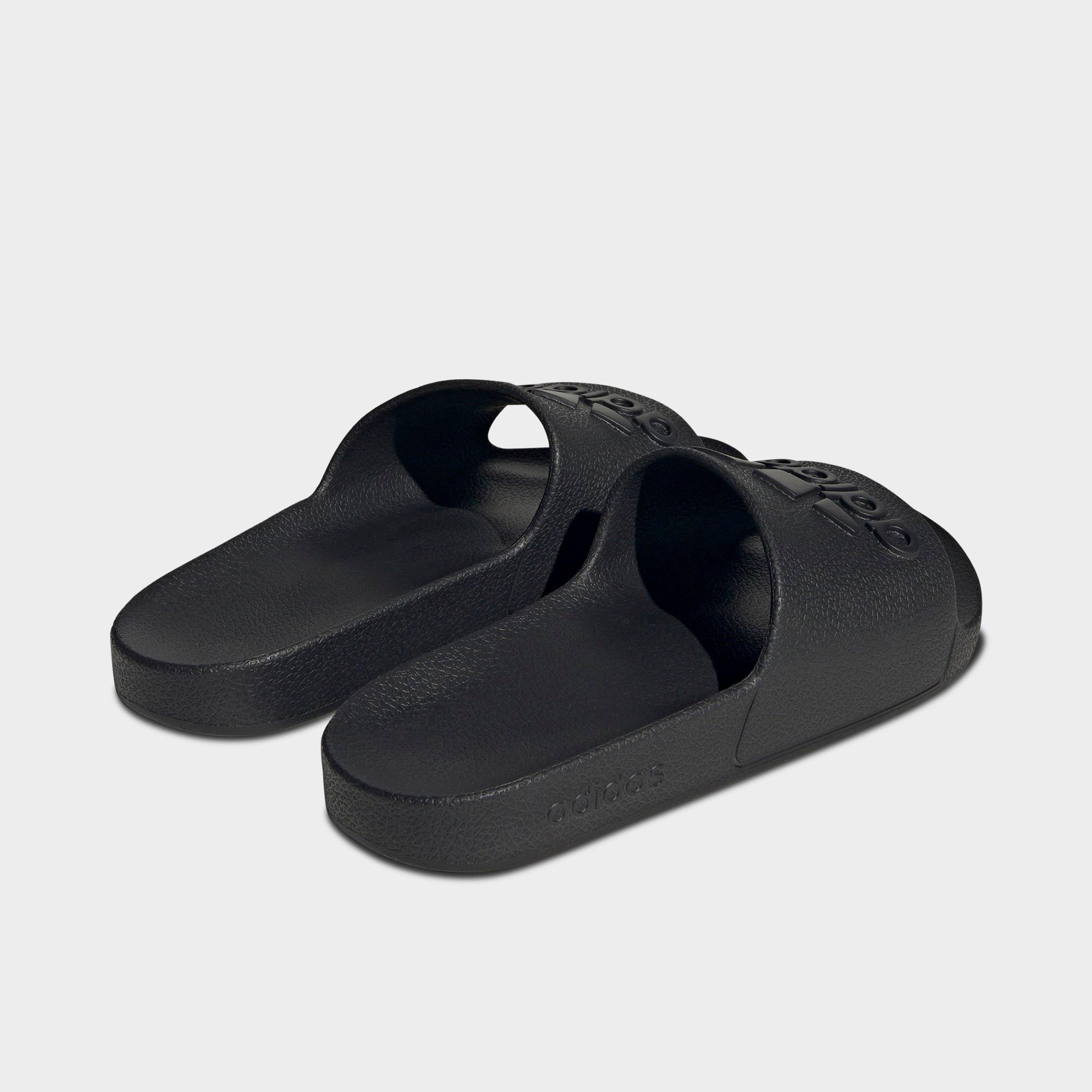 adidas adilette Aqua Slide Sandals - Black/Black/Black - Back view