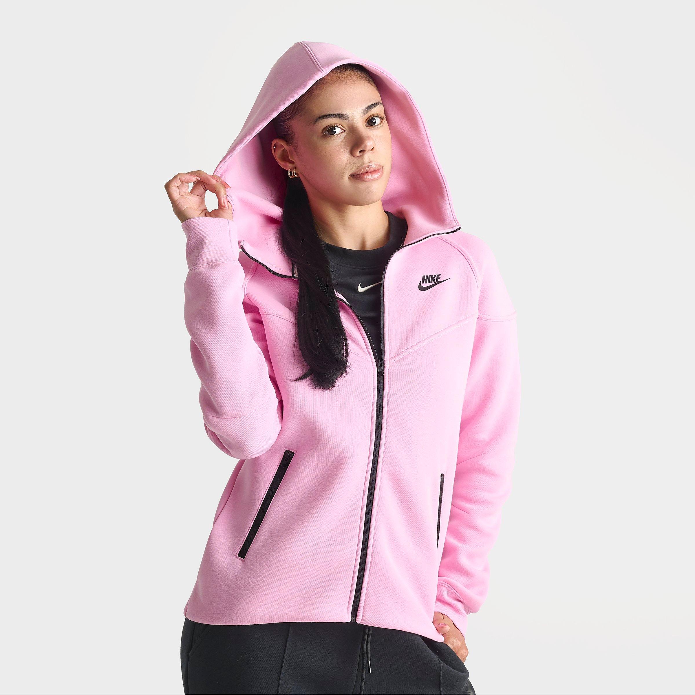 Women's Nithtke Sportswear Tech Fleece Windrunner Full-Zip Hoodie - Pink Rise/Black