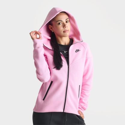 Women's Nithtke Sportswear Tech Fleece Windrunner Full-Zip Hoodie - Pink Rise/Black