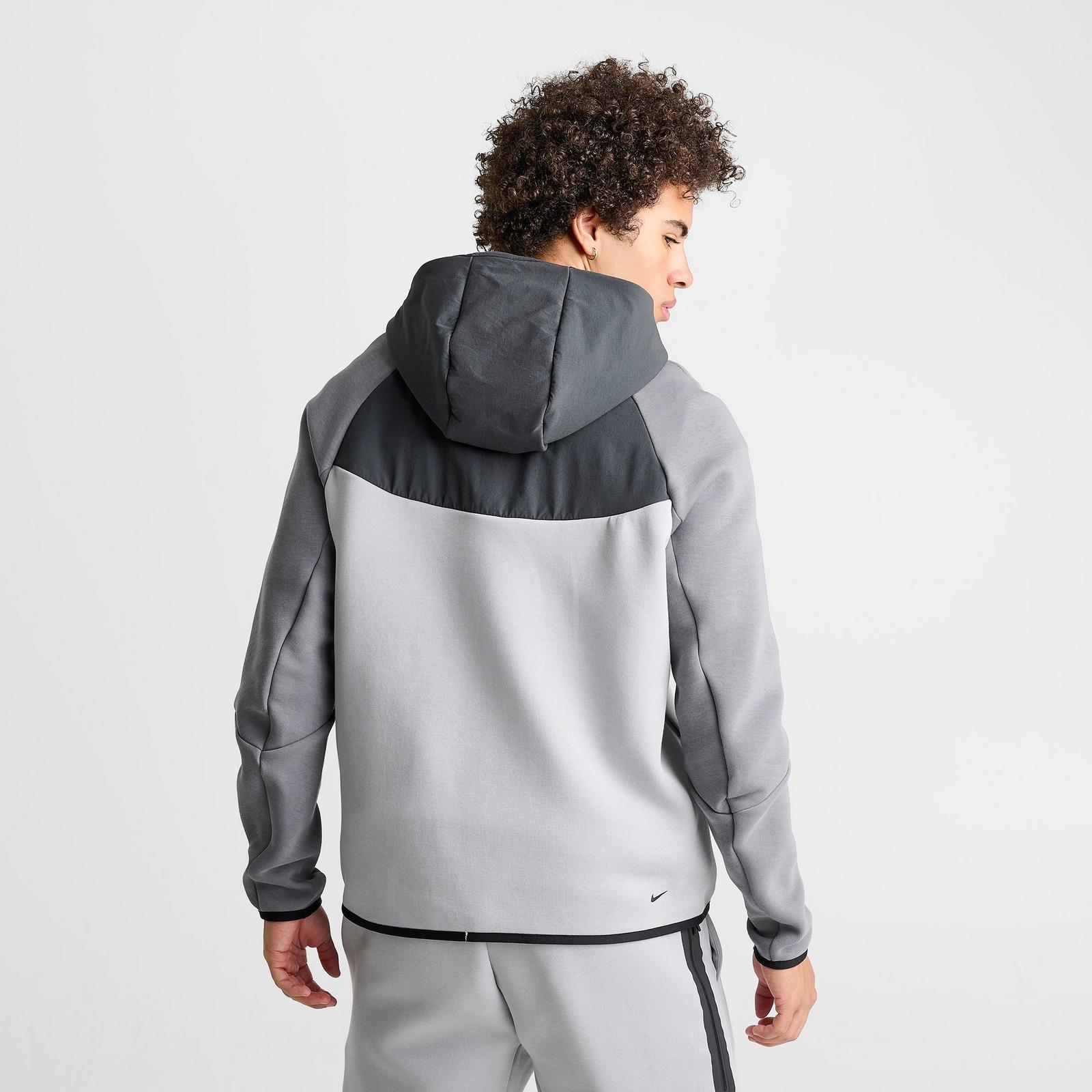 Men's Nike Tech Fleece Windrunner Full-Zip Jacket - Light Smoke Grey/Anthracite/Pink Foam
