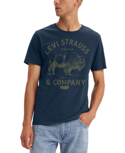 Levi's Men's Classic Short-Sleeve Graphic Crewneck T-Shirt - Buffalo Dress Blues