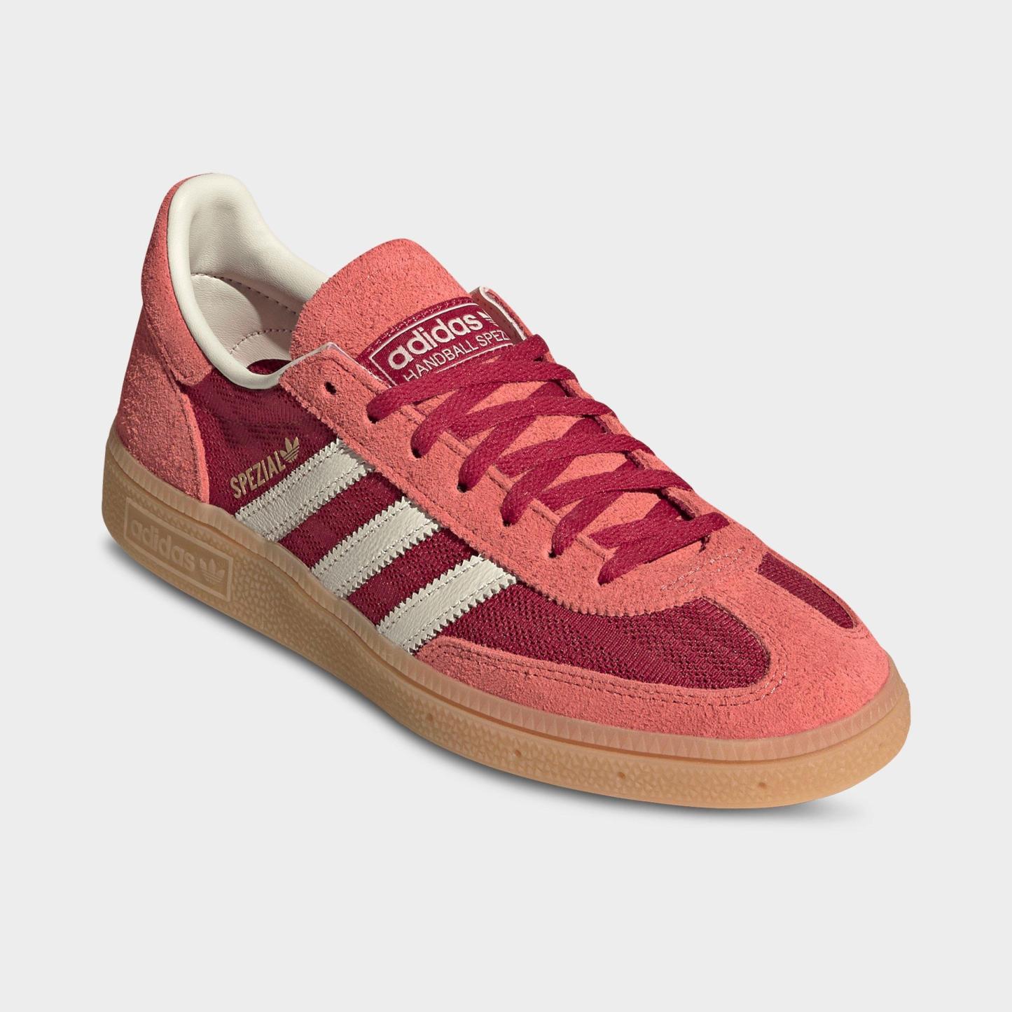 Women's adidas Originals Handball Spezial Casual Shoes - Part 2 - Team Victory Red/Off White/Preloved Scarlet - Both shoes facing left