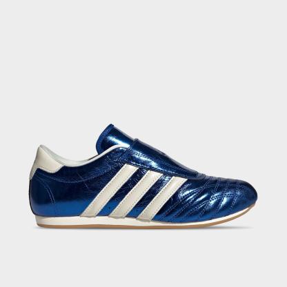 Women's adidas Originals Taekwondo Cow Print Casual Shoes - Royal Blue/Off White/Gum - Left shoe facing left. Outside of the shoe.