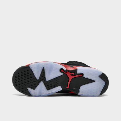Big Kids' Air Jordan Retro 6 Basketball Shoes - Black/Light Crimson - view 6