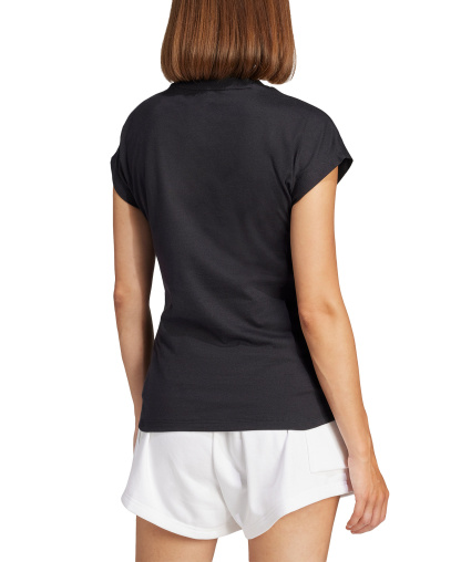 adidas Women's Essentials Linear Cotton T-Shirt - Black