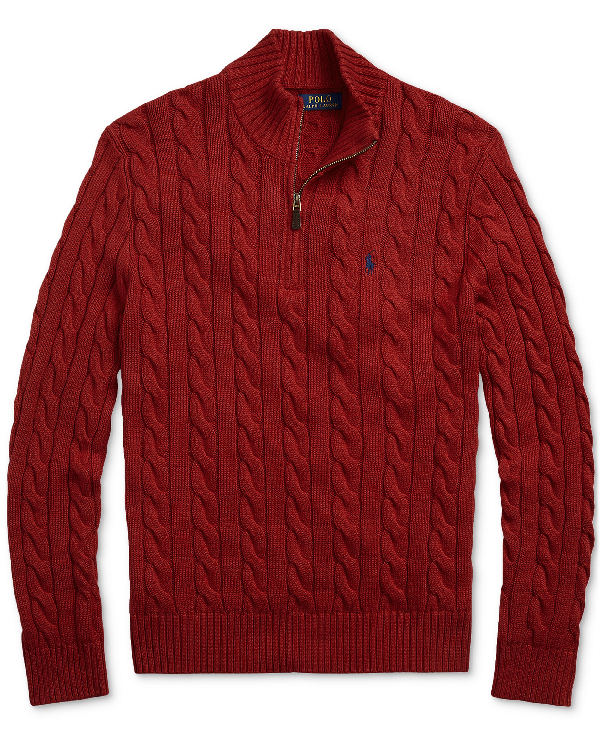 Polo Ralph Lauren Men's Cable-Knit Cotton Sweater - Park Avenue Red