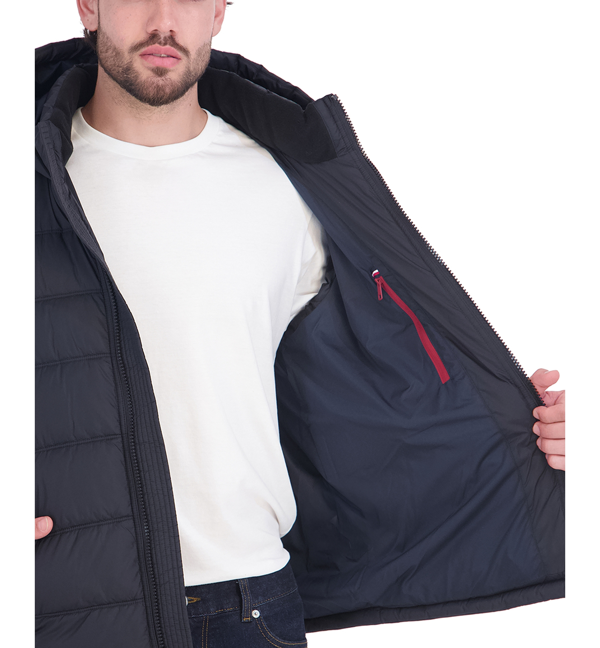 Tommy Hilfiger Men's Hooded Puffer Jacket - Black