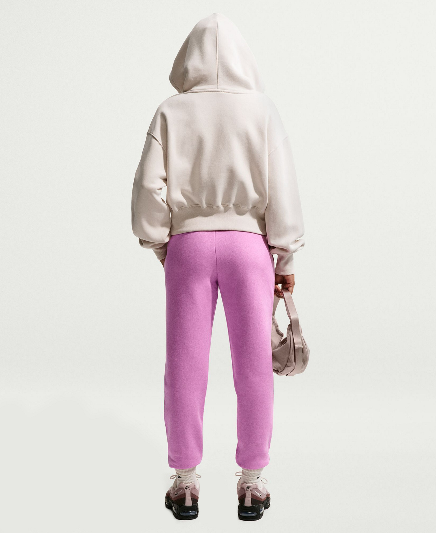Nike Women's Sportswear Club Fleece Mid-Rise Joggers - Lt Magenta/htr/white