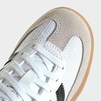 Little Kids' adidas Originals Samba OG Casual Shoes - Footwear White/Core Black/Grey One - Detail shot