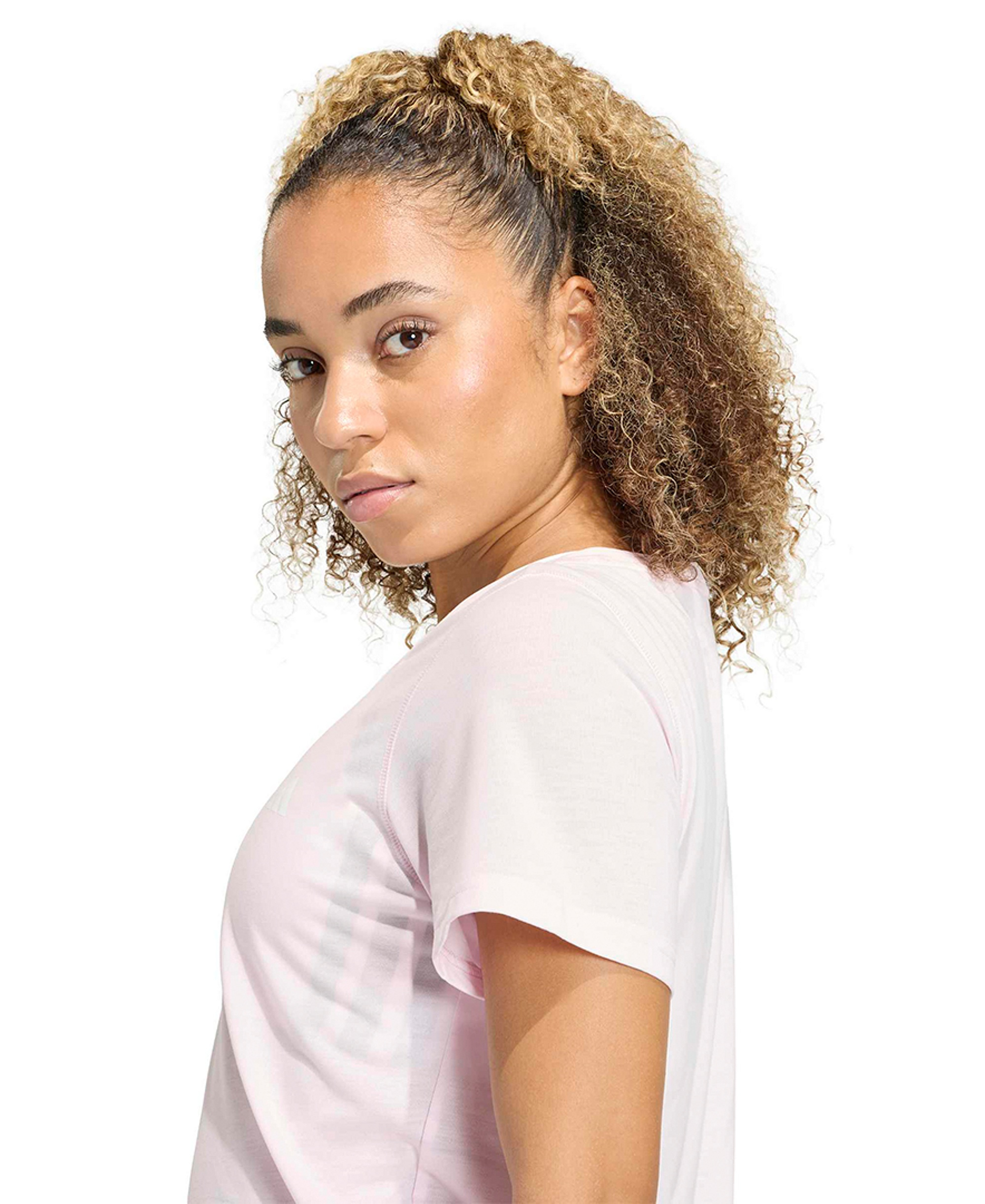 adidas Women's Workout Essentials Seamless Scoop Neck T-Shirt - Clear Pink