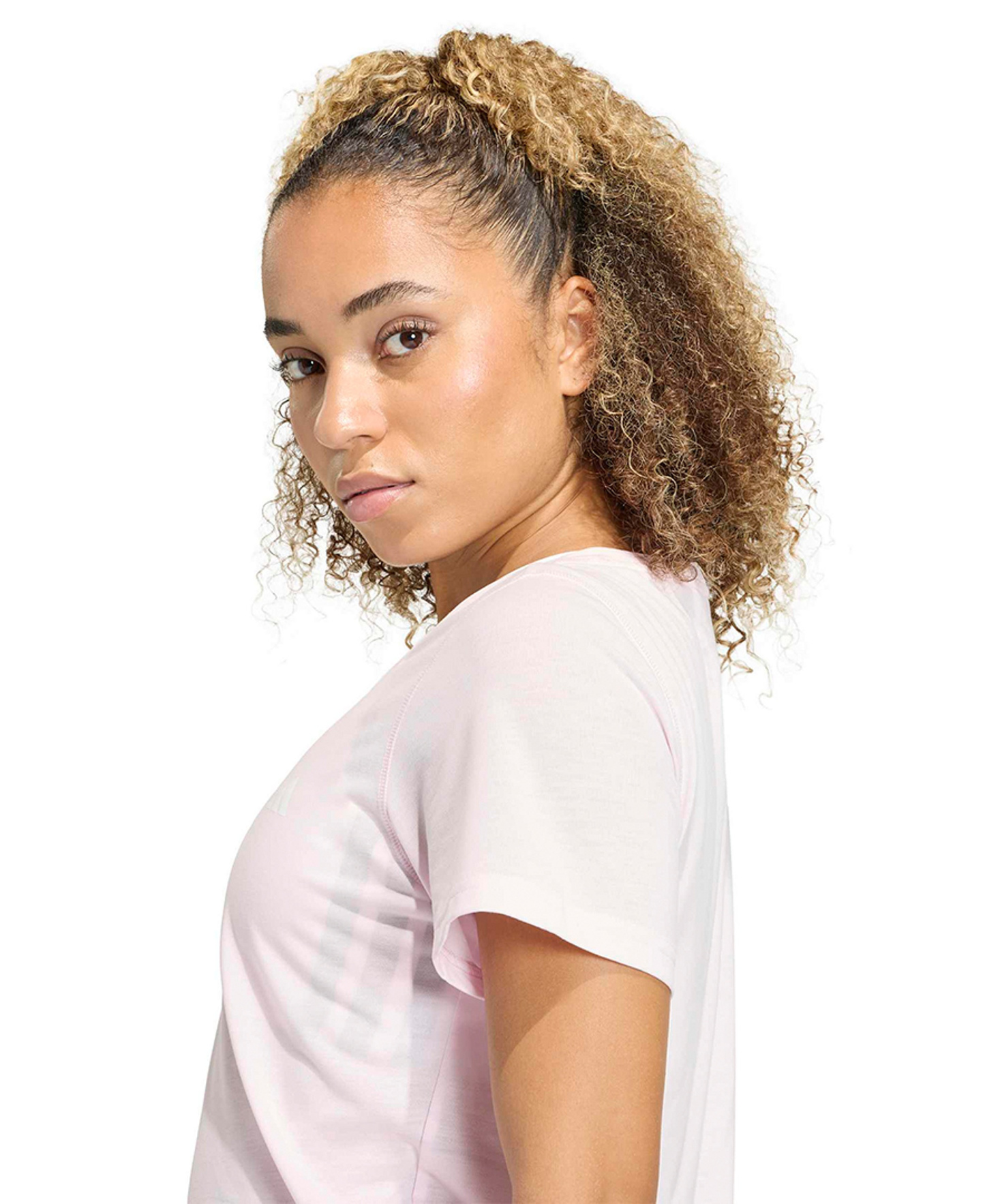 adidas Women's Workout Essentials Seamless Scoop Neck T-Shirt - Clear Pink