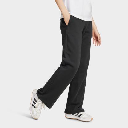 Women's adidas Sportswear Essentials Small Logo Feel Cozy Open-Hem Pants - Black/White