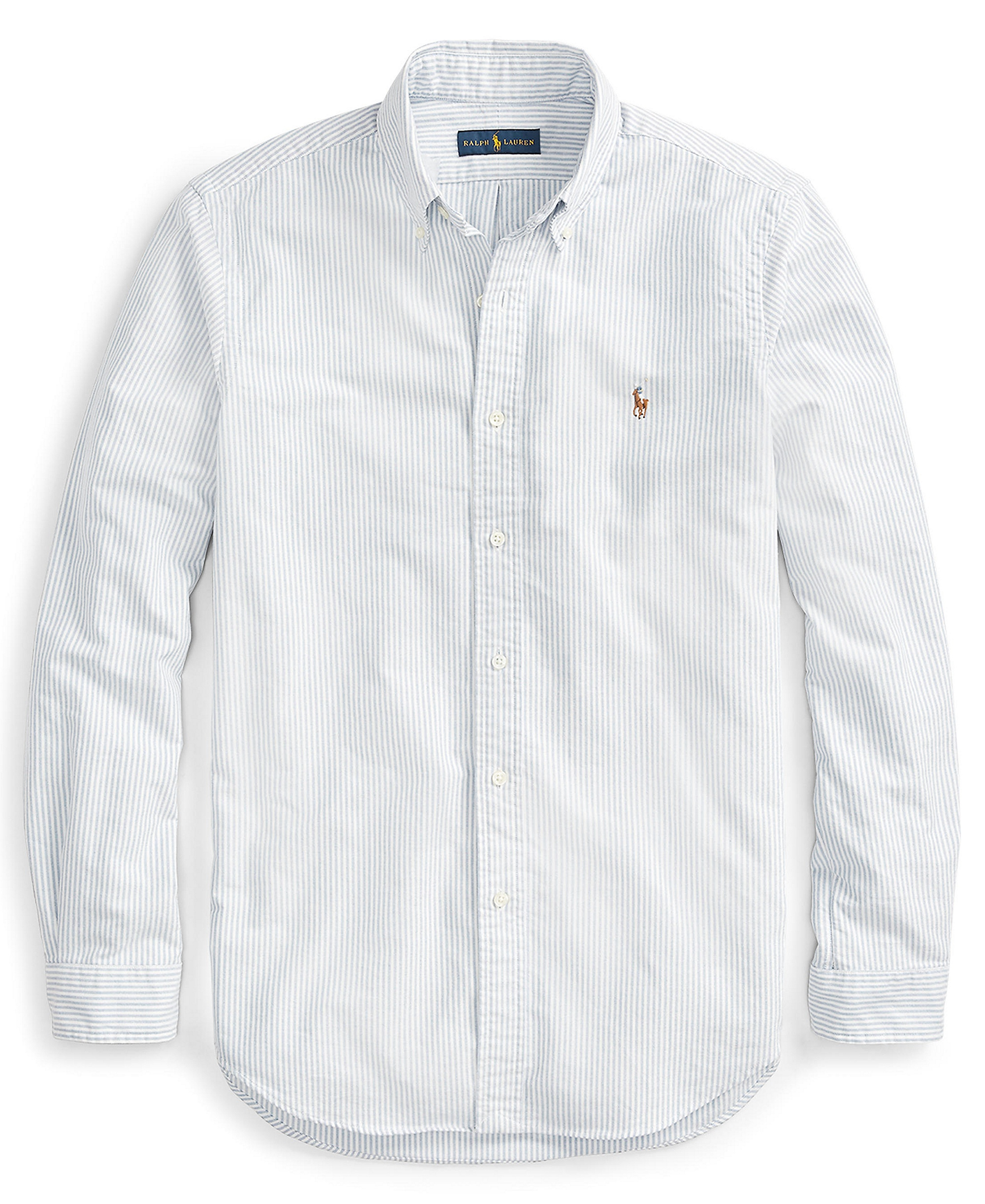 Polo Ralph Lauren Men's Classic-Fit Plaid Brushed Oxford Shirt - Blue White Stripe