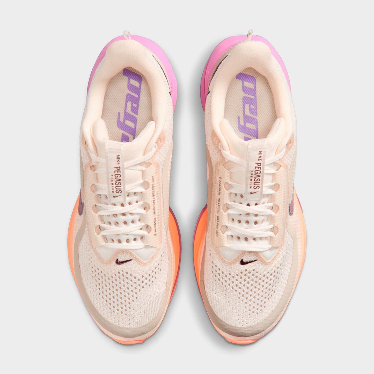 Women's Nike Pegasus Premium Running Shoes - Chalk/Orange Pulse/Light Magenta/Tattoo
