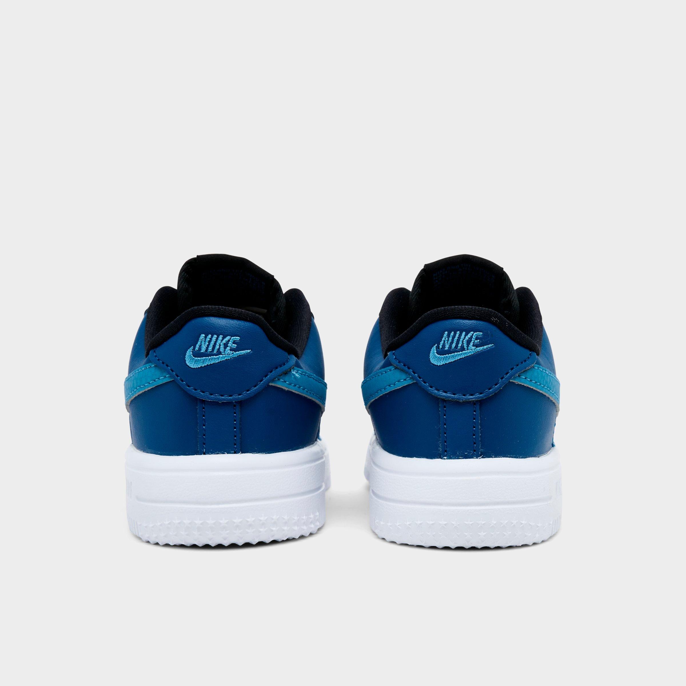 Infant and Kids' Toddler Nithtke Force 1 Low Casual Shoes - Part 1 - Black/Court Blue/White/Dutch Blue - Back view