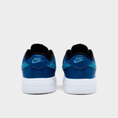 Infant and Kids' Toddler Nithtke Force 1 Low Casual Shoes - Part 1 - Black/Court Blue/White/Dutch Blue - Back view