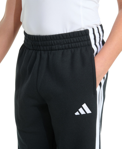 adidas Boys' 8-20 Essential 3-Stripe Fleece Cuffed Jogger Pants - Black