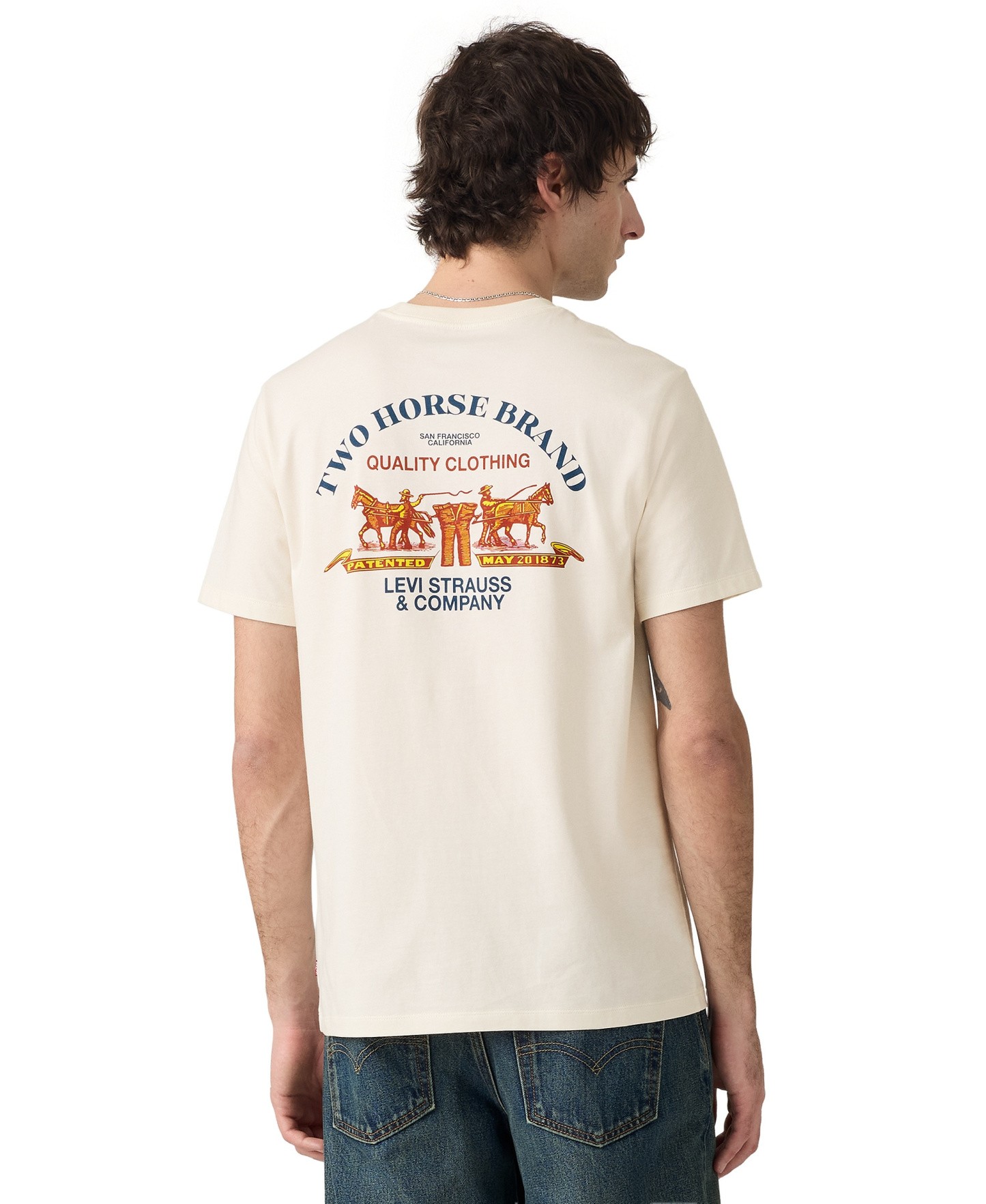 Levi's Men's Graphic Logo Crewneck T-Shirt - Egret