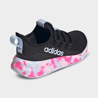 Girls' Little Kids' and Big Kids' adidas Lite Racer Adapt 8.0 Stretch Lace Casual Shoes - Part 1 - Core Black/Crystal Sky/Shock Pink - Back view