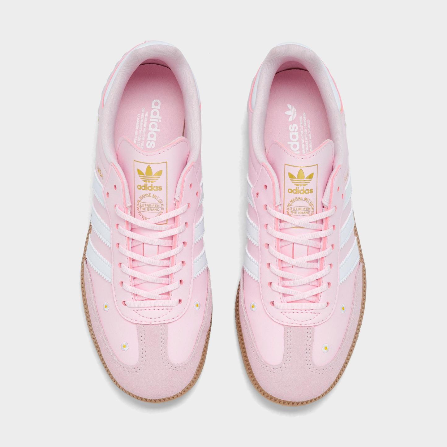 Big Kids' adidas Originals Samba OG Casual Shoes - Part 2 - Clear Pink/White - Top view