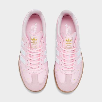 Big Kids' adidas Originals Samba OG Casual Shoes - Part 2 - Clear Pink/White - Top view