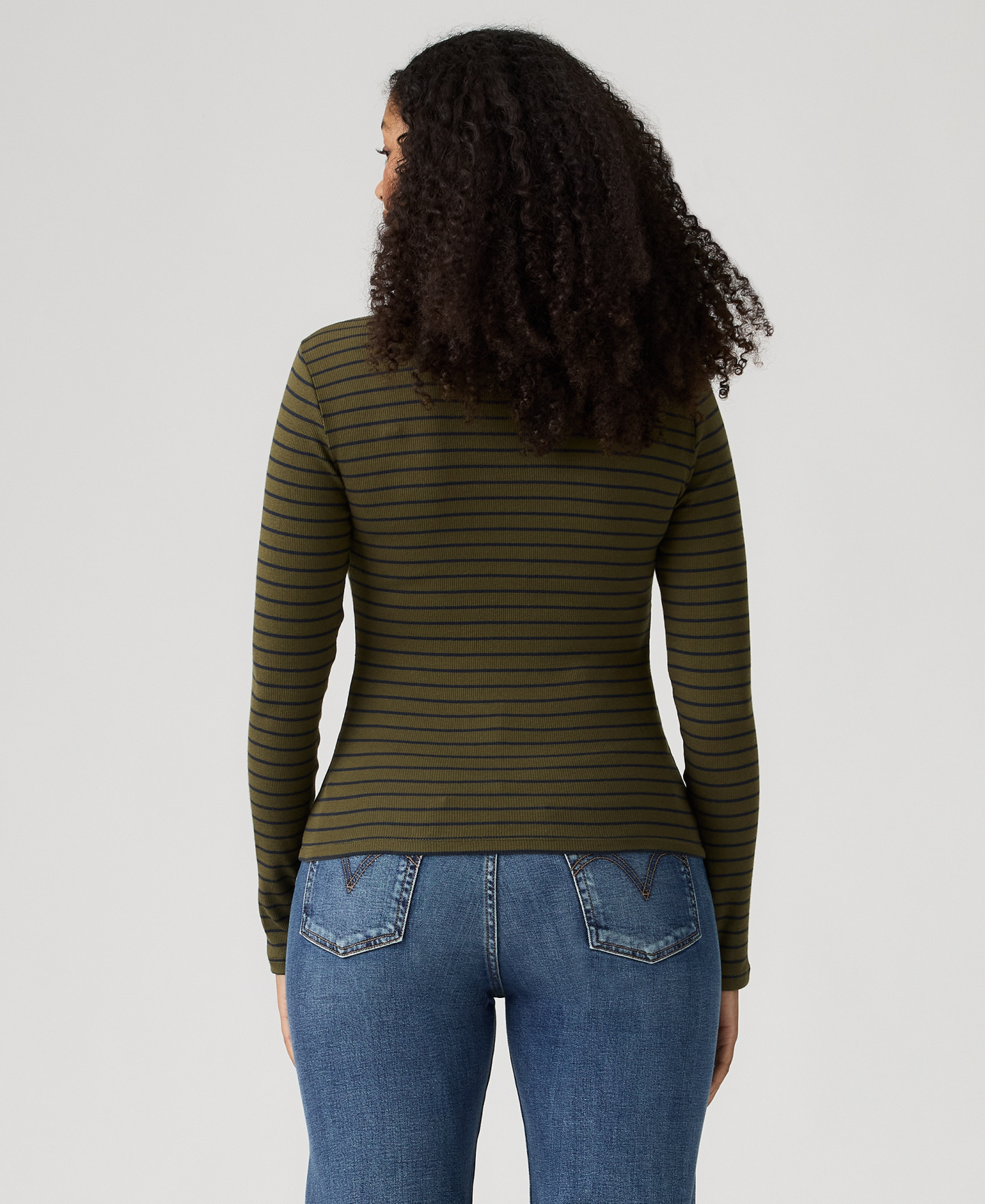 Levi's Women's Hayes Long-Sleeve Top - Gemini Stripe Olive Night