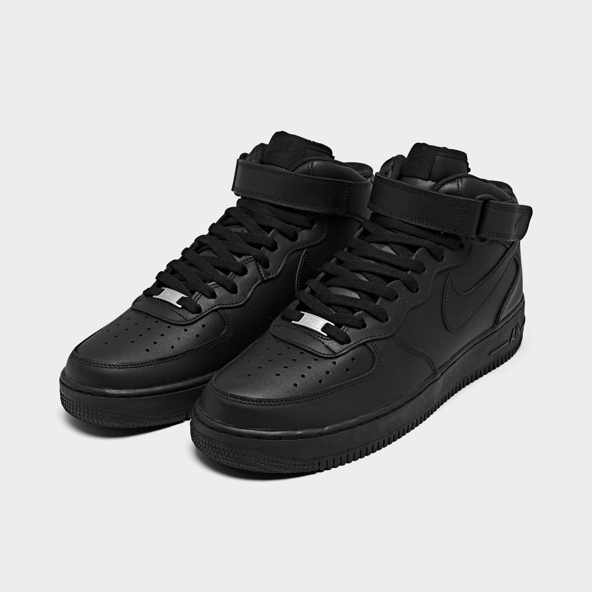Men's Nithtke Air Force 1 Mid '07 Casual Shoes - Black/Black - Both shoes facing left