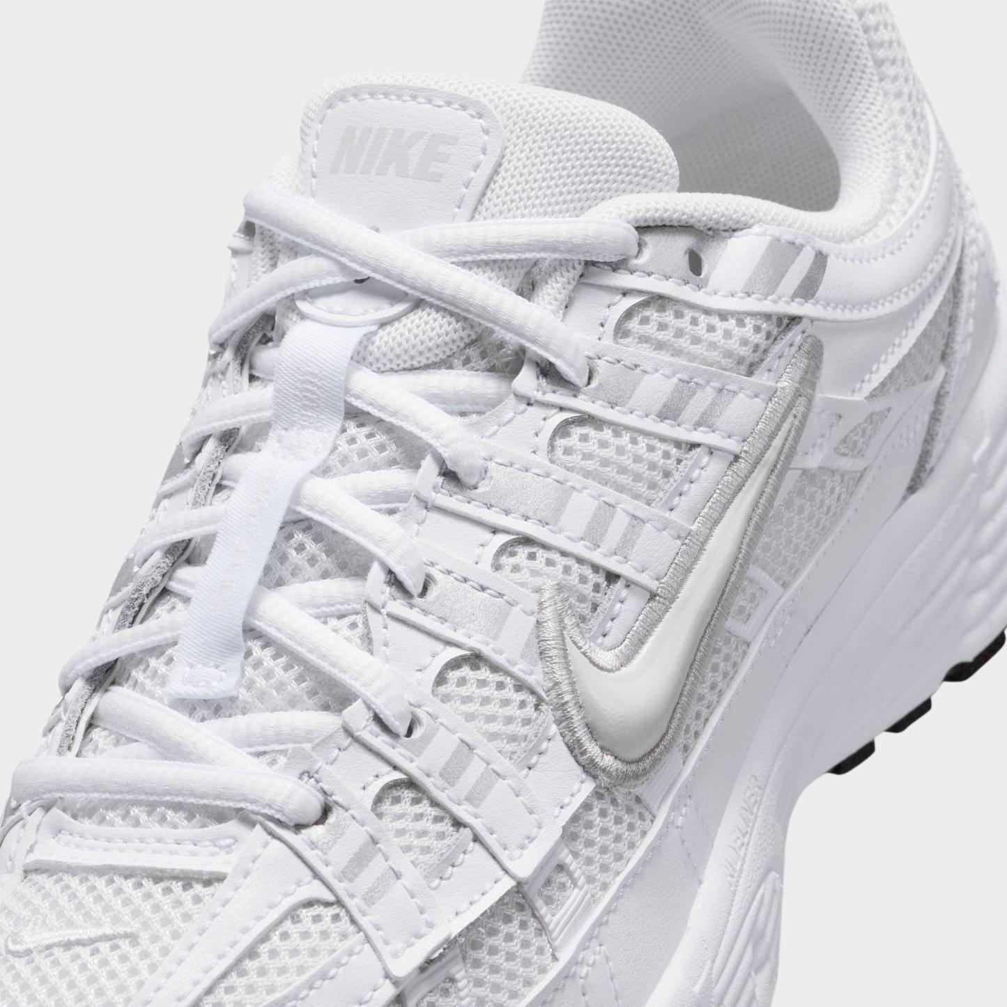 Big Kids' Nithtke P-6000 Casual Shoes - Platinum Tint/White/Metallic Silver/Platinum Tint - Detail shot
