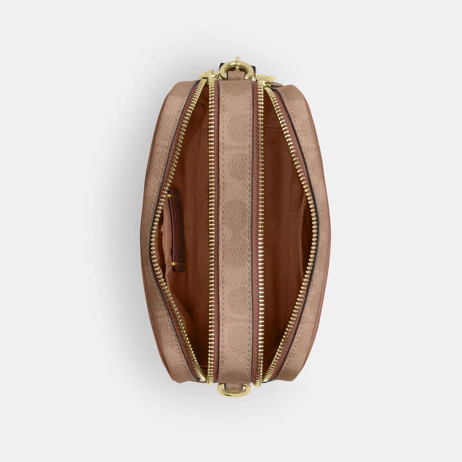 Mini Carey Crossbody Bag In Signature Canvas - Gold/Tan/Brown - view 4