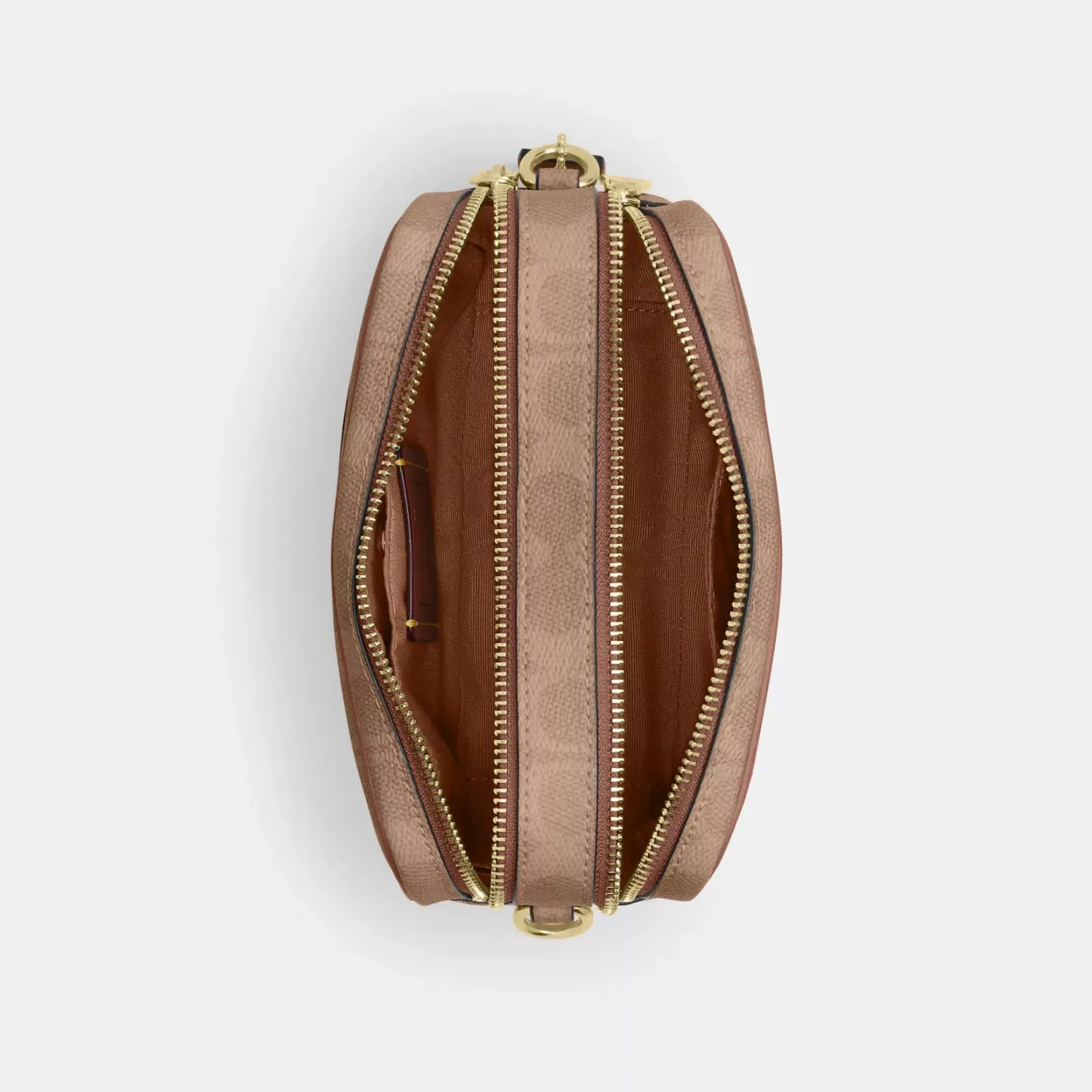 Mini Carey Crossbody Bag In Signature Canvas - Gold/Tan/Brown - view 4