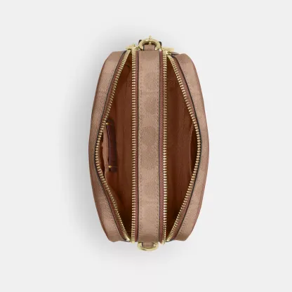 Mini Carey Crossbody Bag In Signature Canvas - Gold/Tan/Brown - view 4