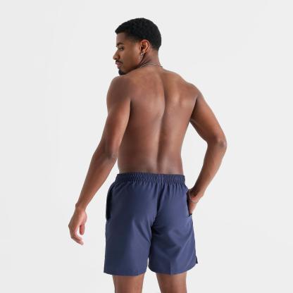 Men's Nike Swim Stack Logo Volley Shorts - Midnight Navy