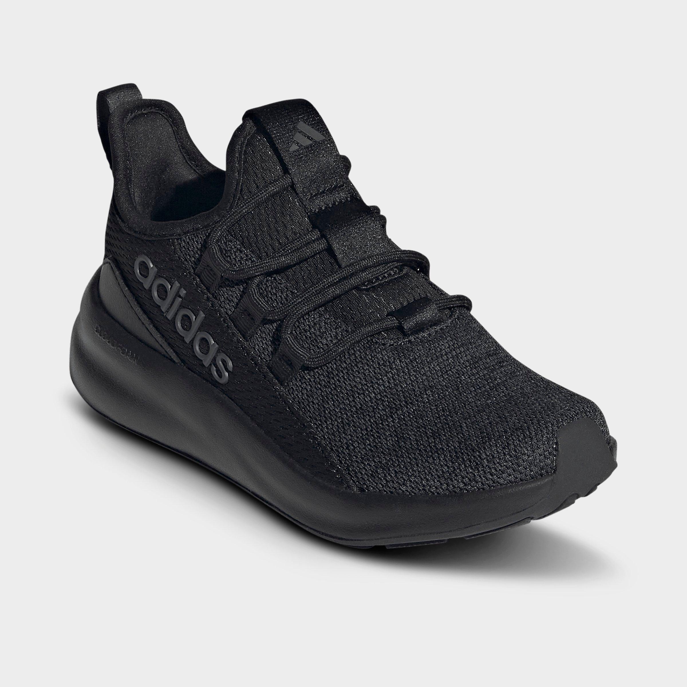 Girls' Little Kids' and Big Kids' adidas Lite Racer Adapt 8.0 Stretch Lace Casual Shoes - Part 1 - Core Black/Core Black/Carbon - Both shoes facing left