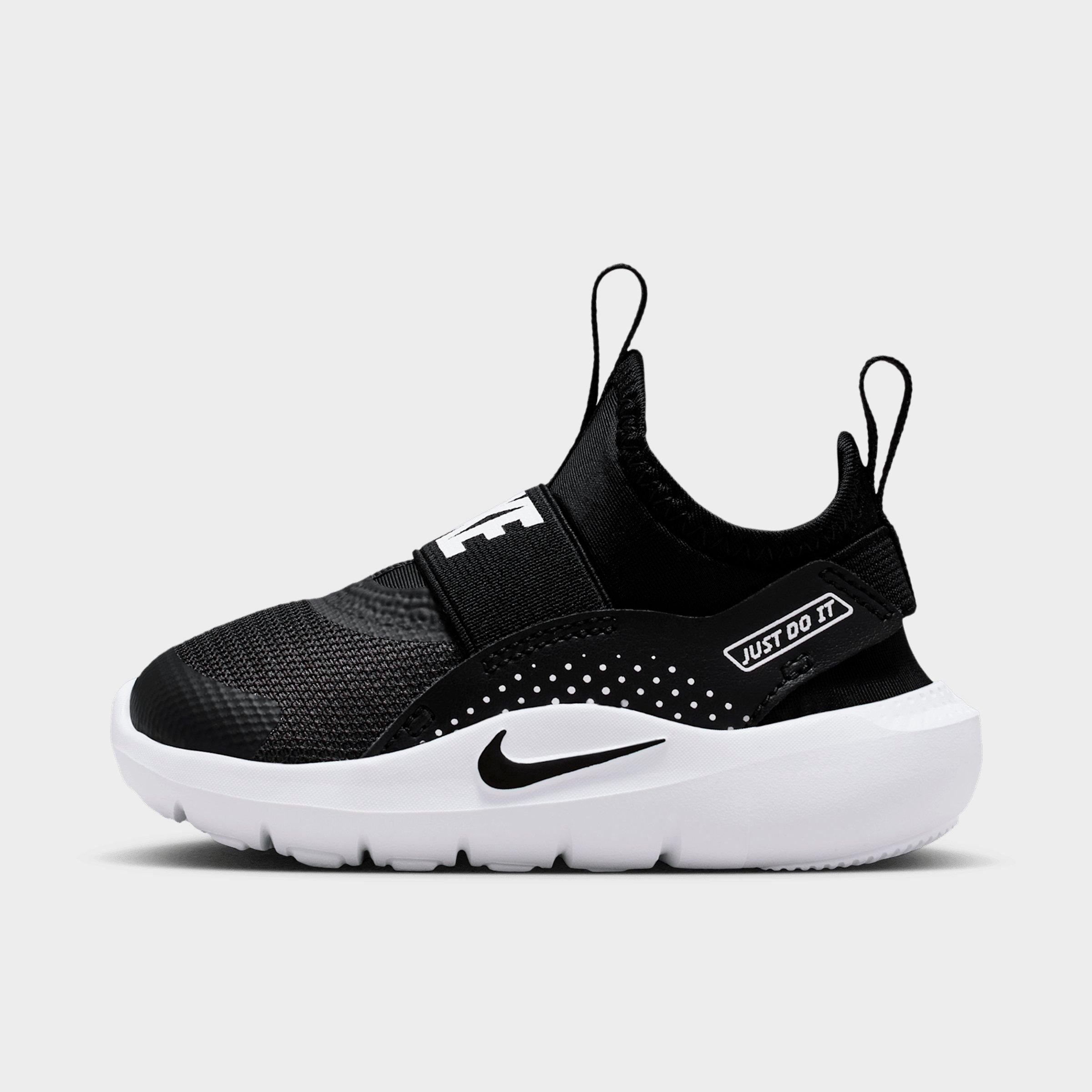 Kids' Toddler Nithtke Flex Runner 4 Running Shoes - Black/White/White/Black - Left shoe facing left. Outside of the shoe.