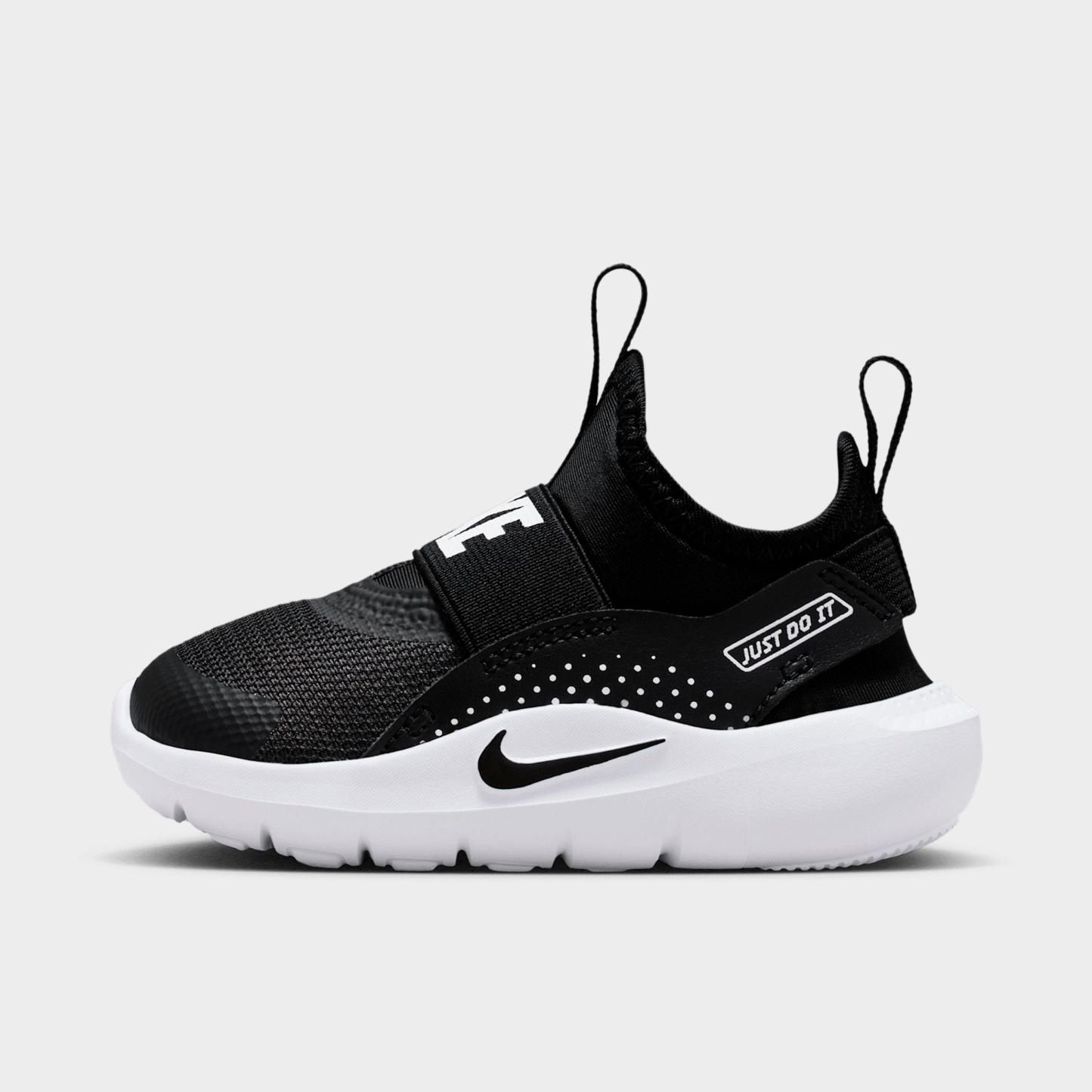 Kids' Toddler Nithtke Flex Runner 4 Running Shoes - Black/White/White/Black - Left shoe facing left. Outside of the shoe.