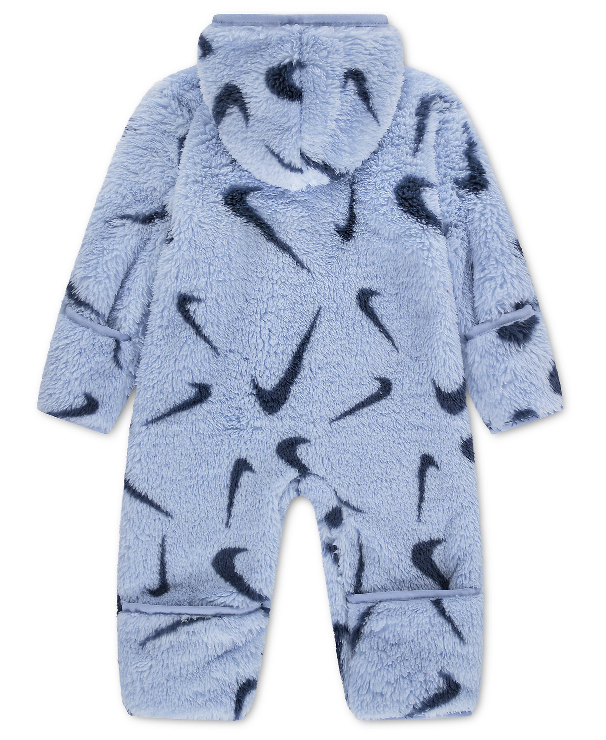 Nike Baby Boys' and Baby Girls' Hooded Printed High-Pile Fleece Coverall - Cobalt Bliss