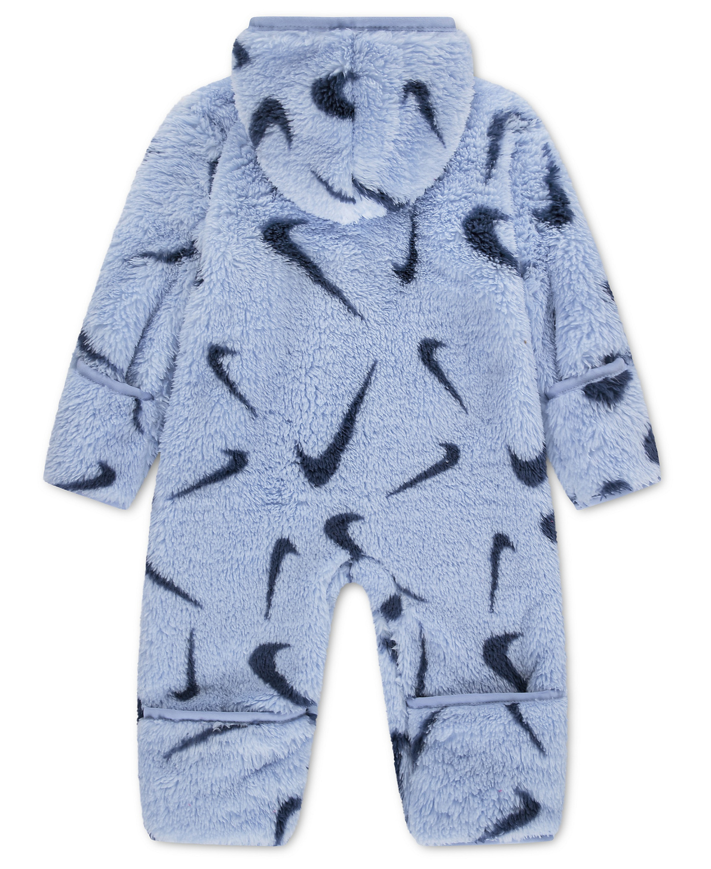 Nike Baby Boys' and Baby Girls' Hooded Printed High-Pile Fleece Coverall - Cobalt Bliss