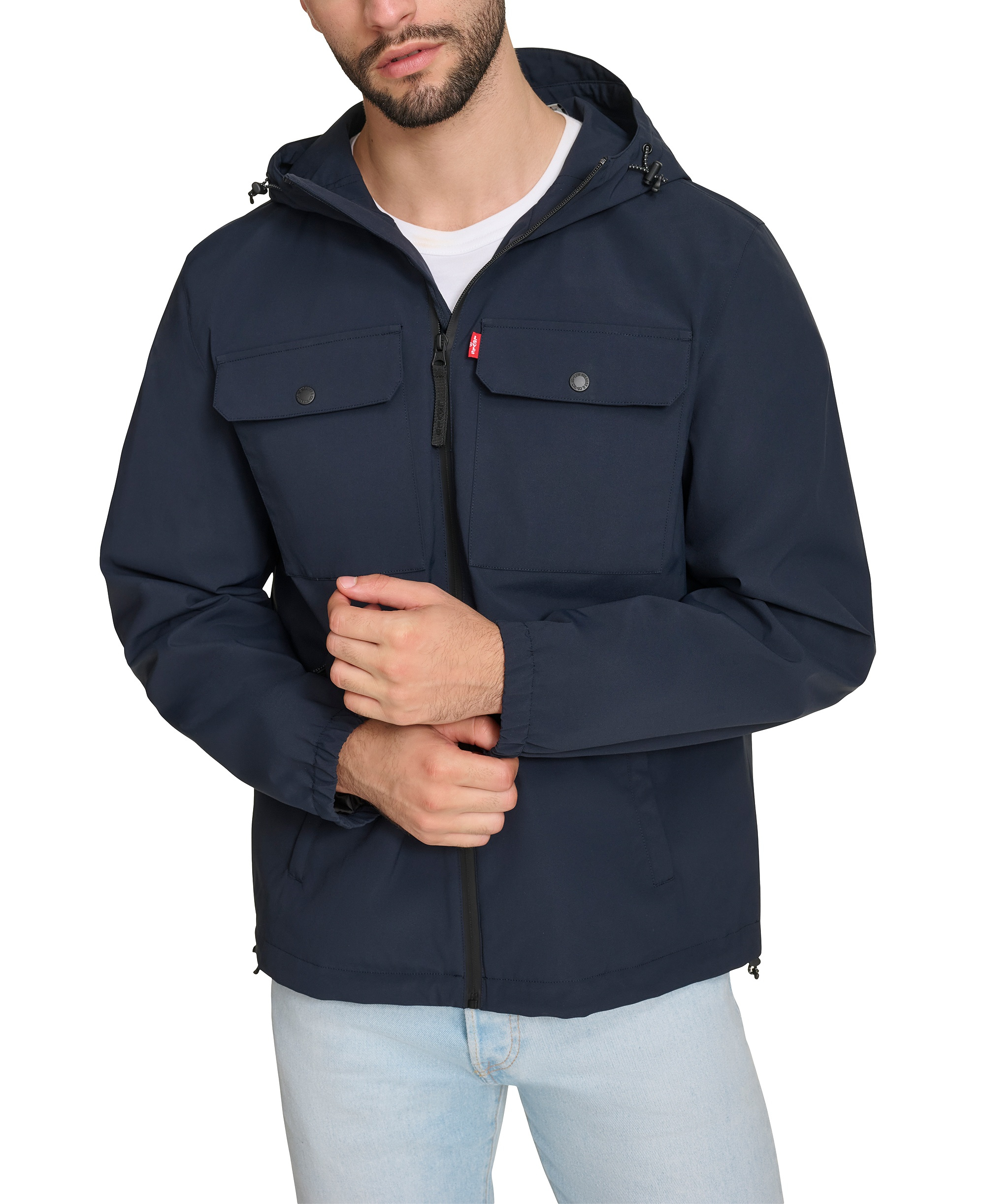 Levi's Men's Hooded Rain Jacket - Navy