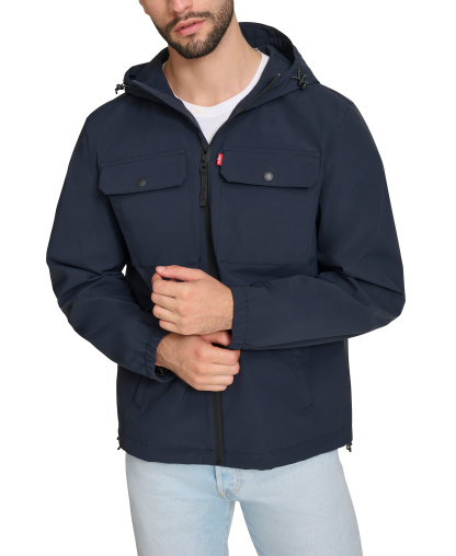 Levi's Men's Hooded Rain Jacket - Navy