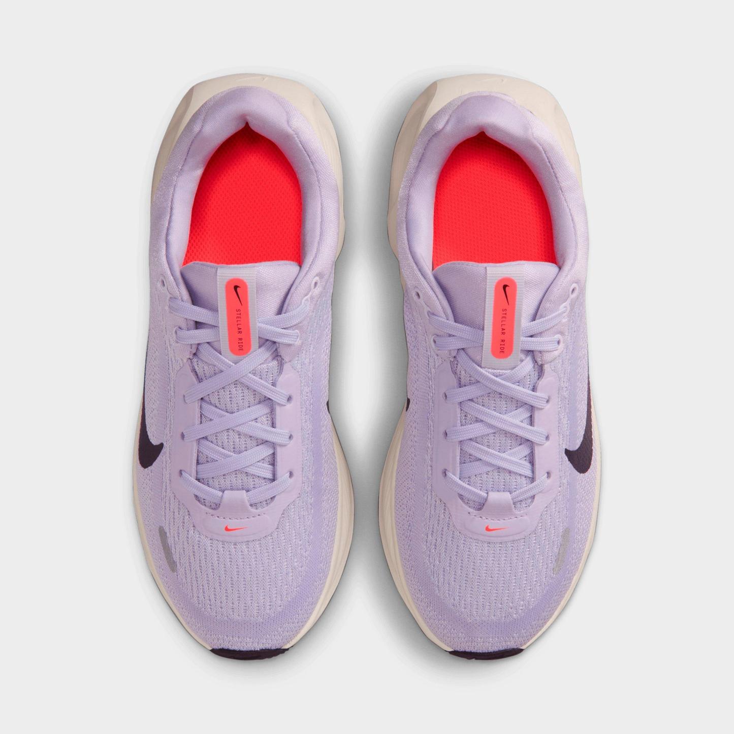 Big Kids' Nithtke Stellar Ride Running Shoes - Violet Mist/Barely Grape/Hot Lava/Purple Dynasty - Top view